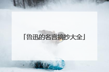 鲁迅的名言摘抄大全