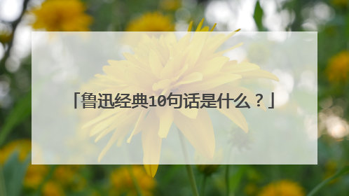 鲁迅经典10句话是什么?