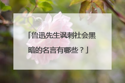 鲁迅先生讽刺社会黑暗的名言有哪些?