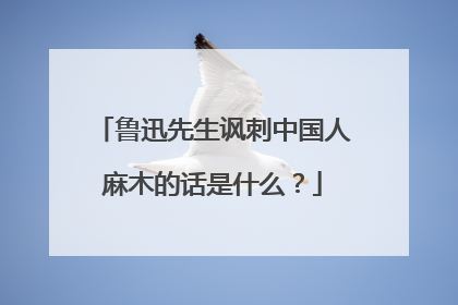 鲁迅先生讽刺中国人麻木的话是什么？