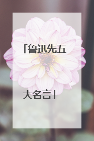 鲁迅先五大名言