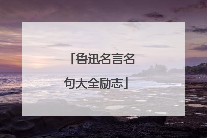 鲁迅名言名句大全励志