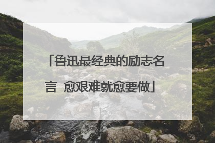 鲁迅最经典的励志名言 愈艰难就愈要做