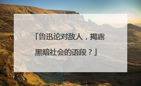 鲁迅论对敌人,揭露黑暗社会的语段?