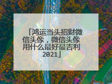 鸿运当头招财微信头像，微信头像用什么最好最吉利2021