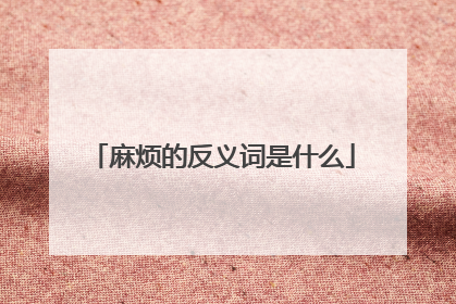 麻烦的反义词是什么