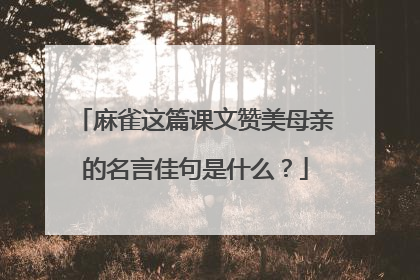 麻雀这篇课文赞美母亲的名言佳句是什么？
