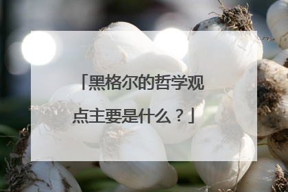 黑格尔的哲学观点主要是什么?