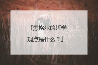黑格尔的哲学观点是什么?