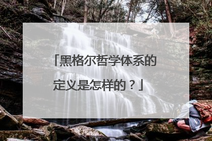 黑格尔哲学体系的定义是怎样的？