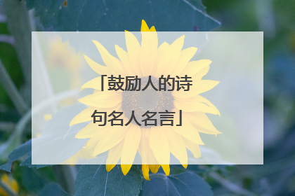 鼓励人的诗句名人名言
