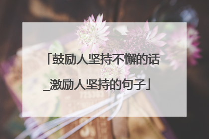 鼓励人坚持不懈的话_激励人坚持的句子