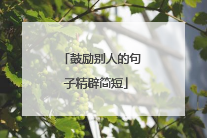 鼓励别人的句子精辟简短