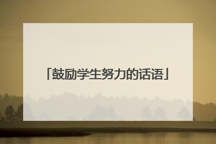 鼓励学生努力的话语