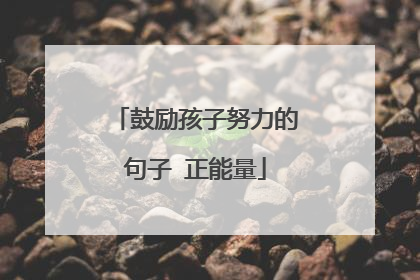 鼓励孩子努力的句子 正能量