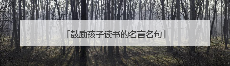 鼓励孩子读书的名言名句