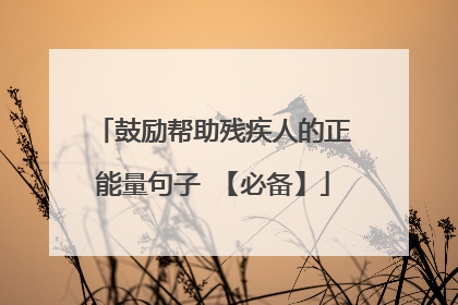 鼓励帮助残疾人的正能量句子 【必备】