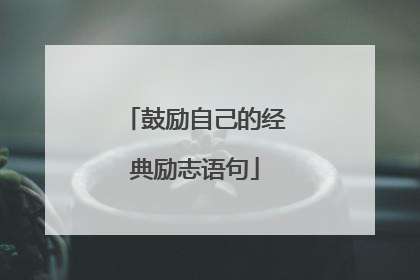 鼓励自己的经典励志语句