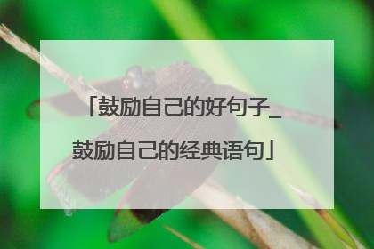 鼓励自己的好句子_鼓励自己的经典语句