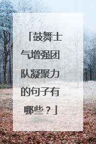 鼓舞士气增强团队凝聚力的句子有哪些？