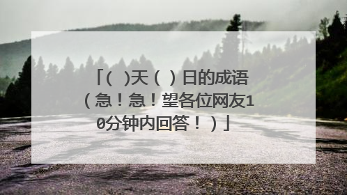 ( )天（）日的成语（急！急！望各位网友10分钟内回答！）