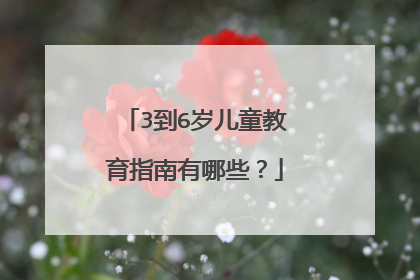 3到6岁儿童教育指南有哪些？