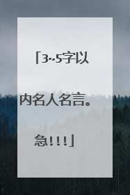 3~5字以内名人名言。急!!!