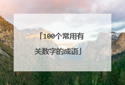 100个常用有关数字的成语