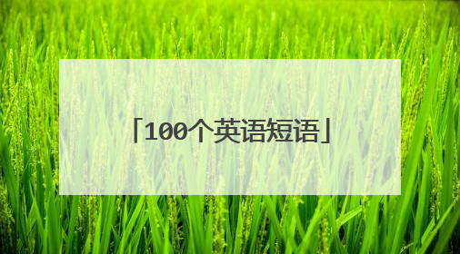 100个英语短语