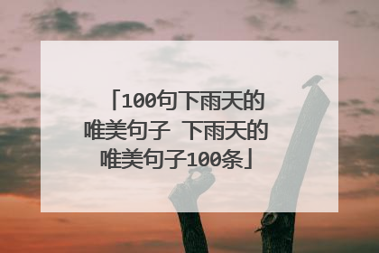 100句下雨天的唯美句子 下雨天的唯美句子100条