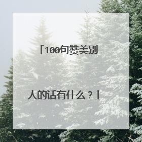 100句赞美别人的话有什么？