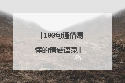 100句通俗易懂的情感语录