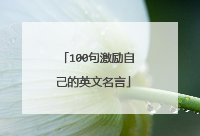 100句激励自己的英文名言