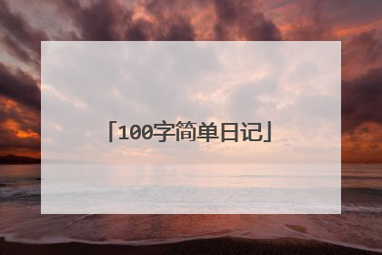 100字简单日记