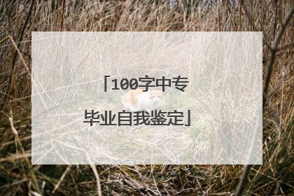 100字中专毕业自我鉴定