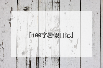 100字暑假日记