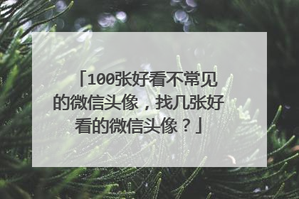 100张好看不常见的微信头像，找几张好看的微信头像？