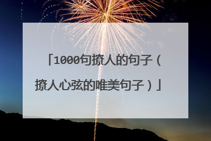 1000句撩人的句子（撩人心弦的唯美句子）