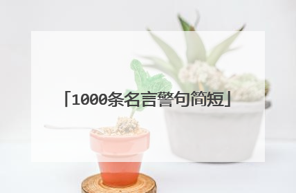 1000条名言警句简短