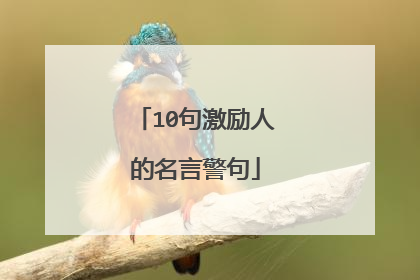 10句激励人的名言警句