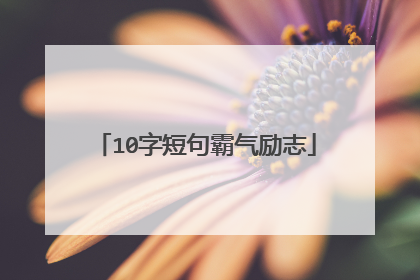 10字短句霸气励志