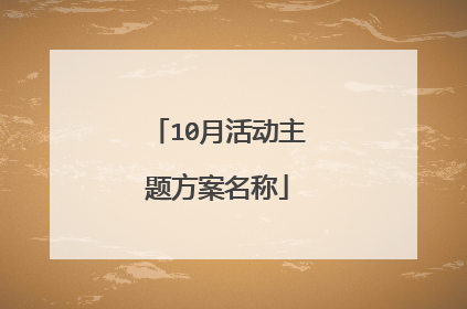 10月活动主题方案名称