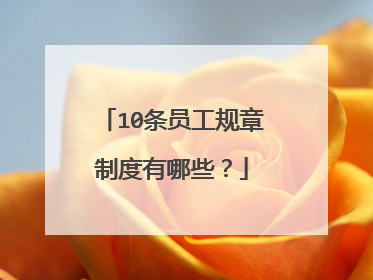 10条员工规章制度有哪些？