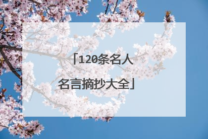 120条名人名言摘抄大全
