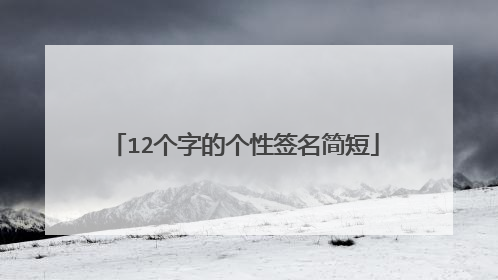 12个字的个性签名简短