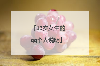 13岁女生的qq个人说明