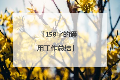 150字的通用工作总结
