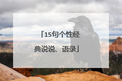 15句个性经典说说、语录