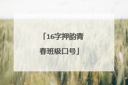 16字押韵青春班级口号