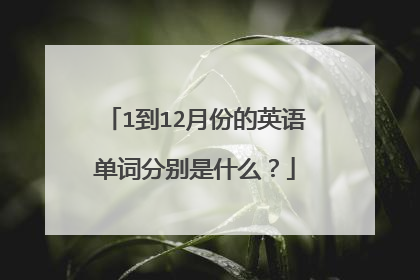 1到12月份的英语单词分别是什么？